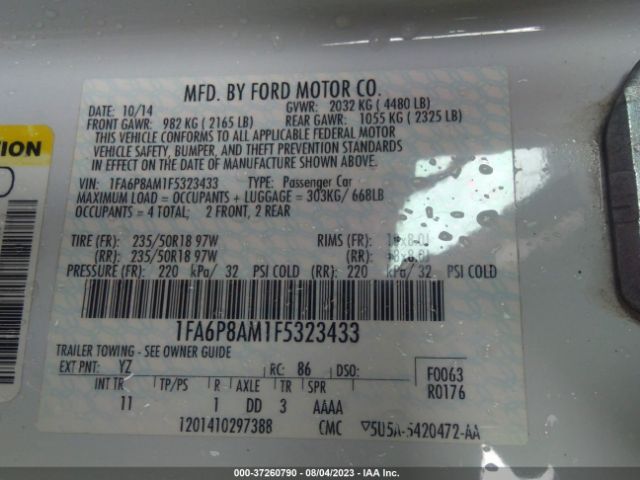 1FA6P8AM1F5323433 Ford Mustang V6