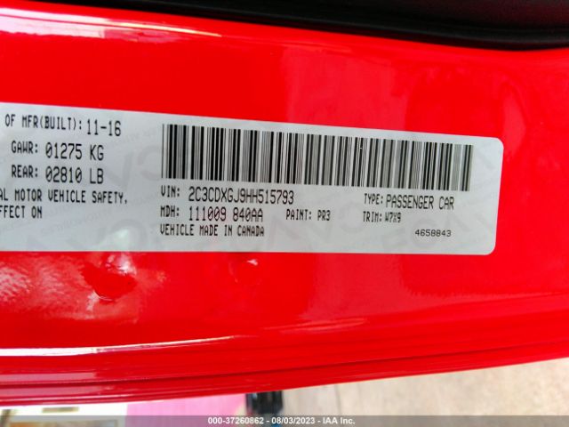 2C3CDXGJ9HH515793 Dodge Charger R/t Scat Pack