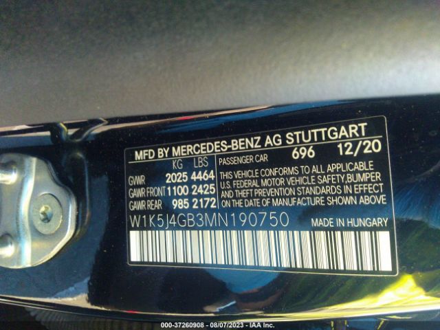 W1K5J4GB3MN190750 Mercedes-Benz Cla Cla 250