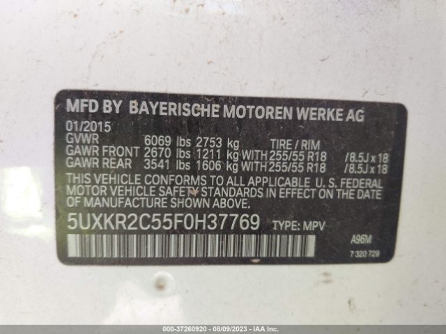 5UXKR2C55F0H37769 BMW X5 Sdrive35i