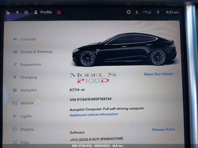 Tesla Model S P100d 2016 5YJSA1E49GF169744 Image 7