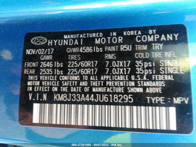 Hyundai Tucson Sel Plus 2018 KM8J33A44JU618295 Image 9
