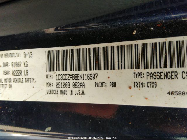1C3CDZAB8EN116907 Dodge AVENGER SE