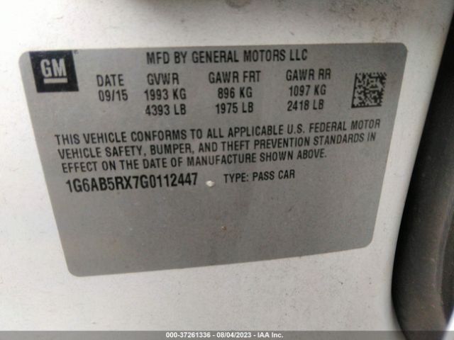 1G6AB5RX7G0112447 Cadillac Ats Luxury Collection