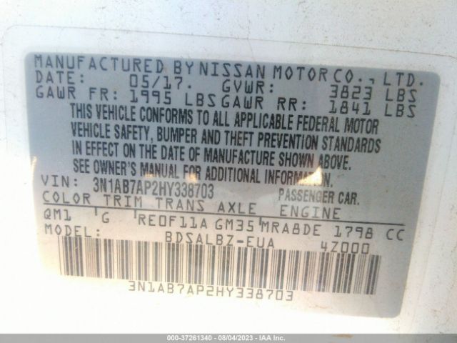 3N1AB7AP2HY338703 Nissan SENTRA S