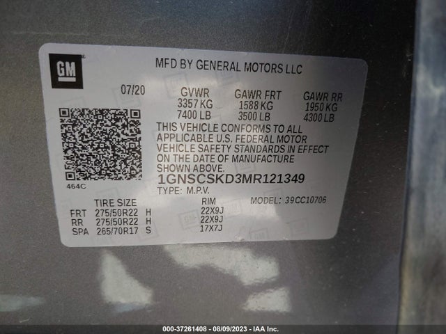 Chevrolet Tahoe Premier 2021 1GNSCSKD3MR121349 Image 9