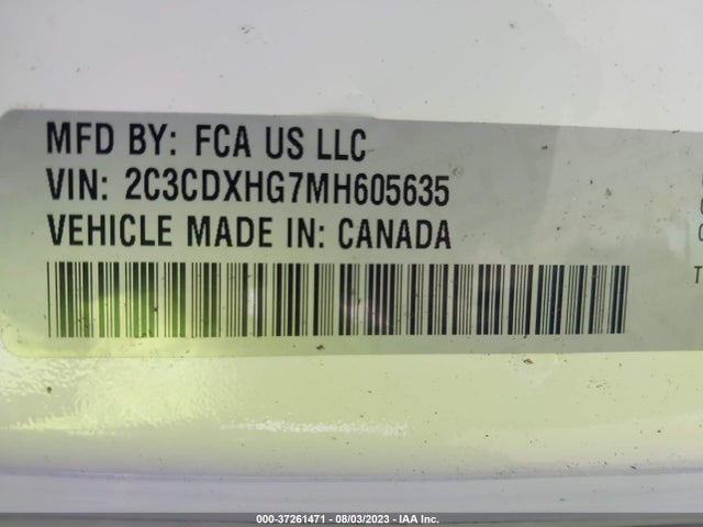 2021 Dodge Charger, VIN: 2C3CDXHG7MH605635