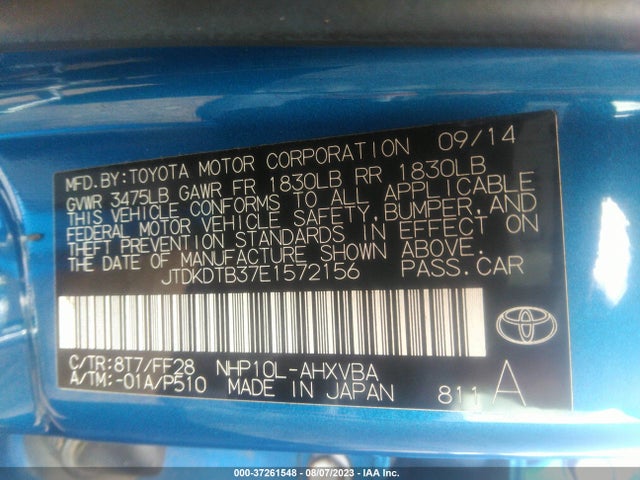 Toyota Prius C One/three/two/four 2014 JTDKDTB37E1572156 Image 15