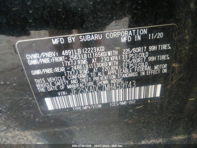 JF2SKADC7MH459743 Subaru Forester