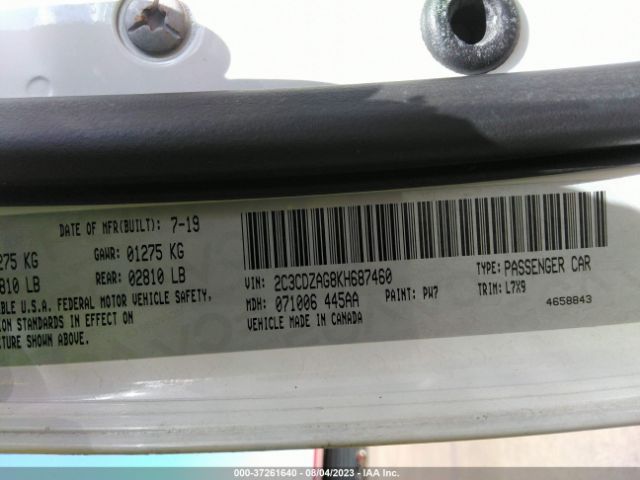2C3CDZAG8KH687460 Dodge Challenger Sxt