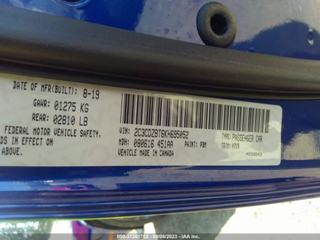 2C3CDZBT6KH695052 Dodge Challenger R/t