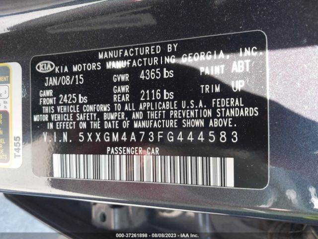 5XXGM4A73FG444583 KIA Optima Lx