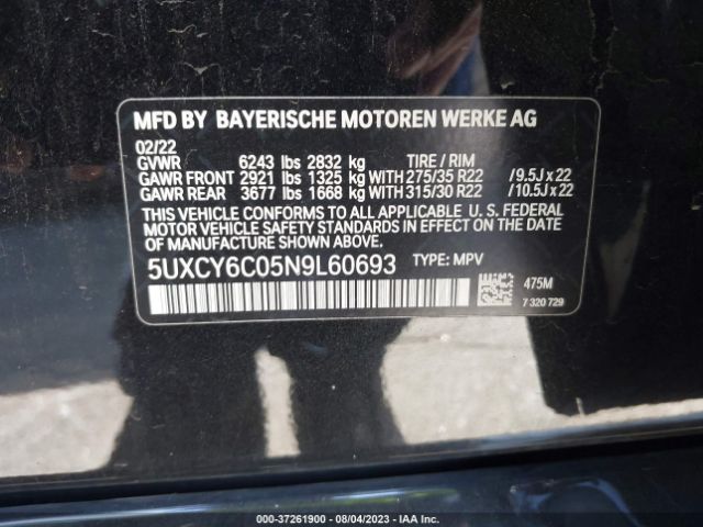 5UXCY6C05N9L60693 BMW X6 Xdrive40i