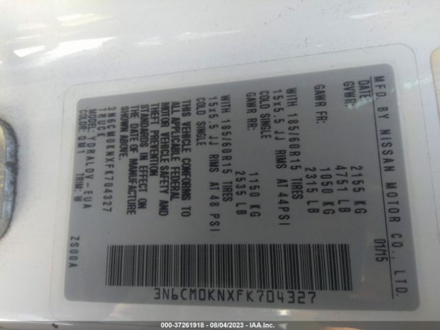 3N6CM0KNXFK704327 Nissan Nv200 S