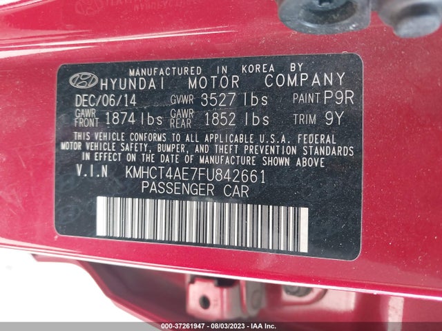 Hyundai ACCENT GLS 2015 KMHCT4AE7FU842661 Image 14