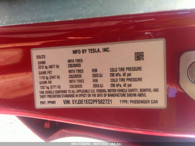 Tesla Model 3 Performance 2023 5YJ3E1EC2PF582721 Image 9
