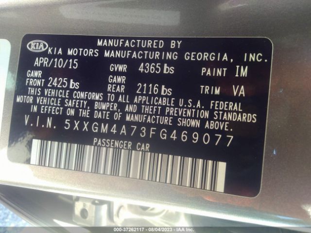 5XXGM4A73FG469077 KIA Optima Lx