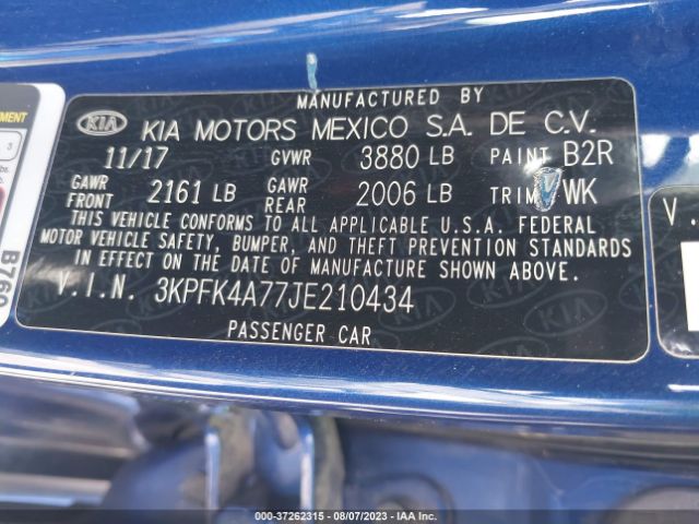 3KPFK4A77JE210434 KIA FORTE LX