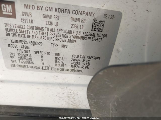 KL4MMDS27NB096520 Buick Encore Gx Select