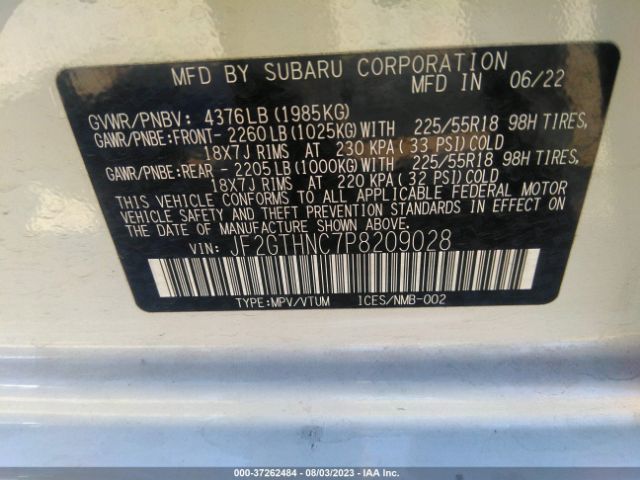 JF2GTHNC7P8209028 Subaru Crosstrek Limited