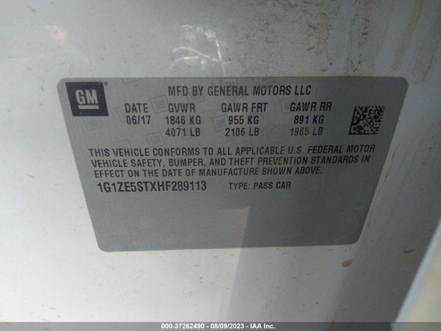 Chevrolet MALIBU LT 2017 1G1ZE5STXHF289113 Image 9