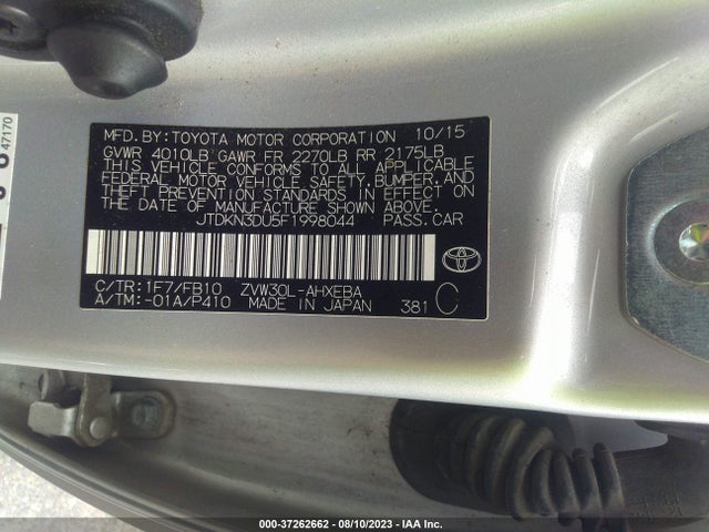 Toyota Prius Four 2015 JTDKN3DU5F1998044 Image 9