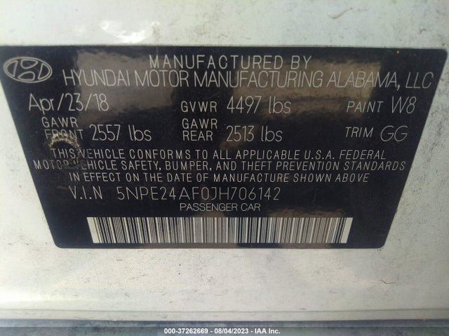Hyundai SONATA SE 2018 5NPE24AF0JH706142 Image 15