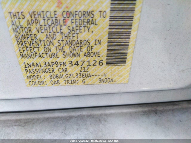 Nissan Altima 2.5 S 2015 1N4AL3AP9FN347126 Image 9