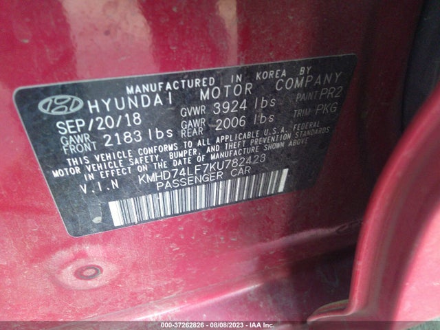 Hyundai ELANTRA SE 2019 KMHD74LF7KU782423 Image 9