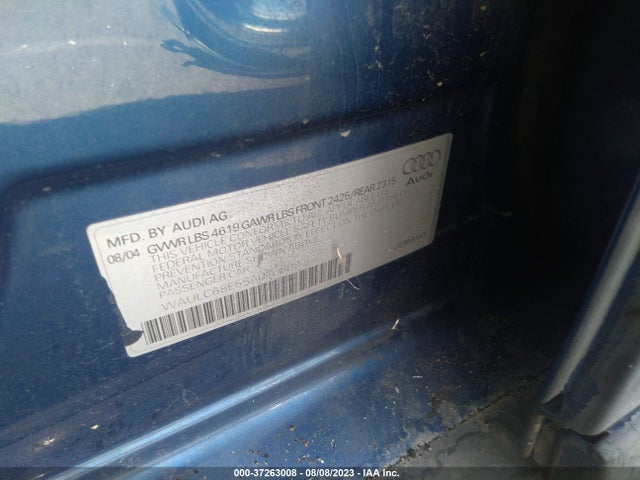 2005 AUDI A4 WAULC68E55A070809 Photo 8