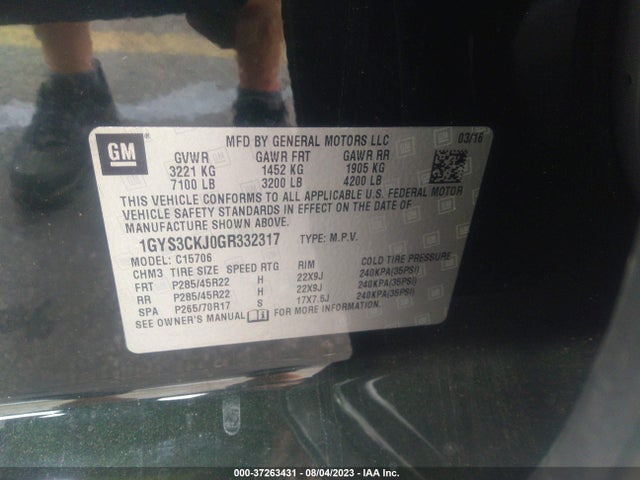 1GYS3CKJ0GR332317 Cadillac Escalade Premium Collection