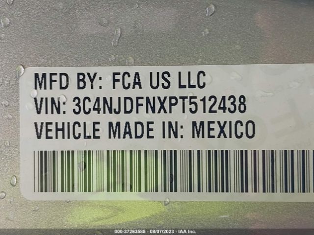 3C4NJDFNXPT512438 Jeep Compass Latitude Lux Fwd