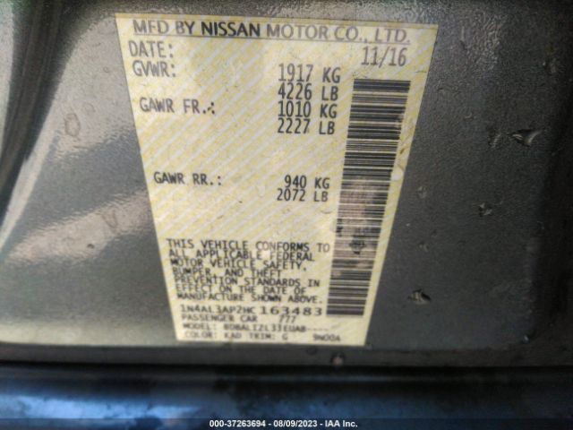 1N4AL3AP2HC163483 Nissan Altima 2.5 Sv