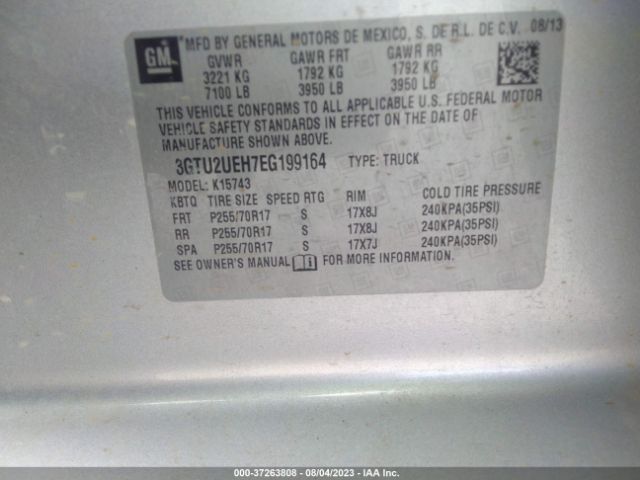 3GTU2UEH7EG199164 GMC Sierra 1500 Sle