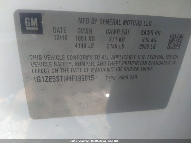 Chevrolet MALIBU LT 2017 1G1ZE5ST9HF199015 Image 9