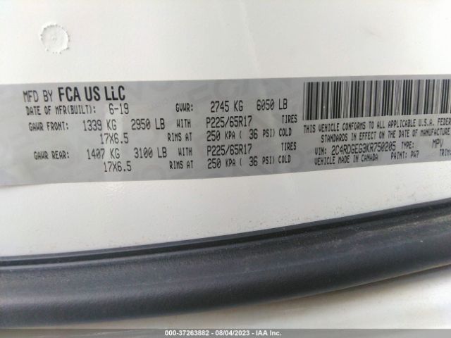 2C4RDGEG3KR750205 Dodge Grand Caravan Gt