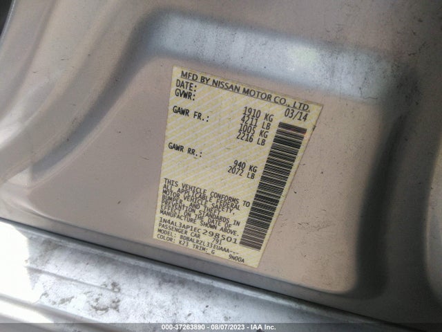 Nissan Altima 2.5 S 2014 1N4AL3AP1EC298501 Image 9