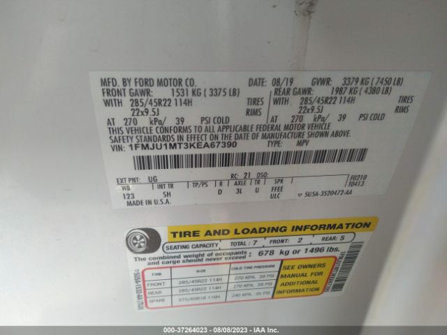 1FMJU1MT3KEA67390 Ford Expedition Platinum