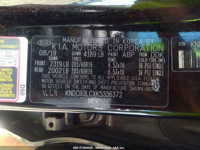 2019 KIA NIRO LX VIN: KNDCB3LCXK5336372