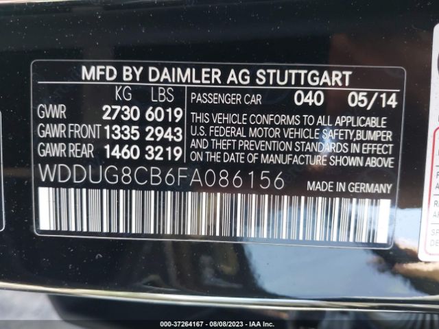 WDDUG8CB6FA086156 Mercedes-Benz S-class S 550