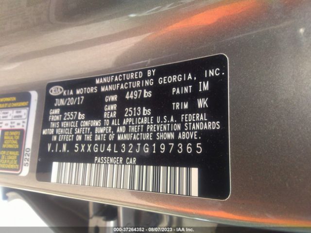 5XXGU4L32JG197365 KIA OPTIMA EX