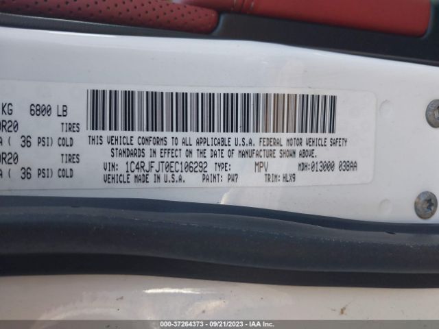 1C4RJFJT0EC106292 Jeep Grand Cherokee Summit