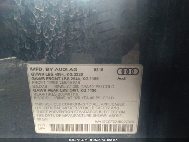 WA1ECCFS7JR027873 Audi Q3 Premium/sport Premium