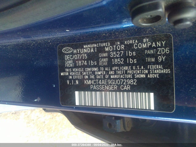Hyundai ACCENT SE 2016 KMHCT4AE9GU072982 Image 10