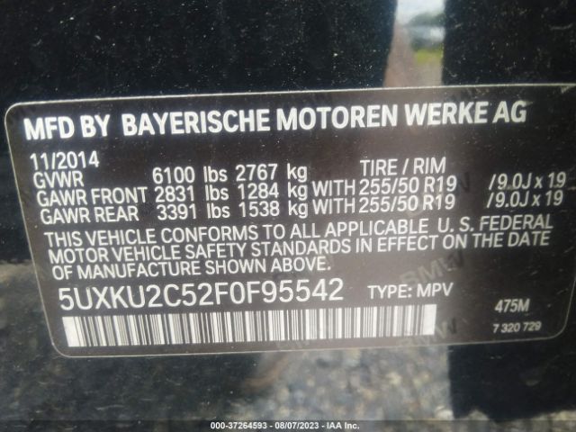 5UXKU2C52F0F95542 BMW X6 Xdrive35i