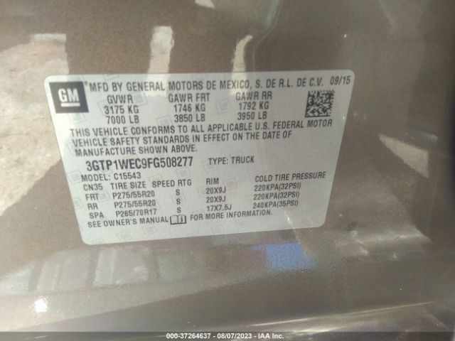 3GTP1WEC9FG508277 GMC Sierra 1500 Denali