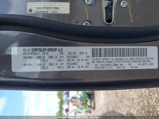 1C4NJPFA8FD179000 Jeep Patriot High Altitude Edition