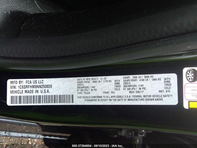 1C6SRFHM8NN250659 RAM 1500 Limited