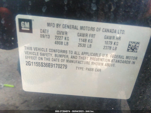 Chevrolet IMPALA LTZ 2014 2G1155S36E9170279 Image 9
