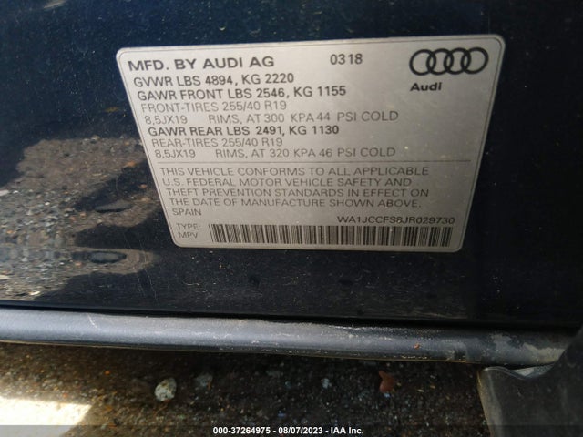 WA1JCCFS8JR029730 Audi Q3 Premium Plus